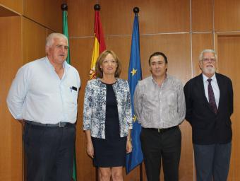 Carmen Ortiz, con los representantes de Asaja, COAG y UPA